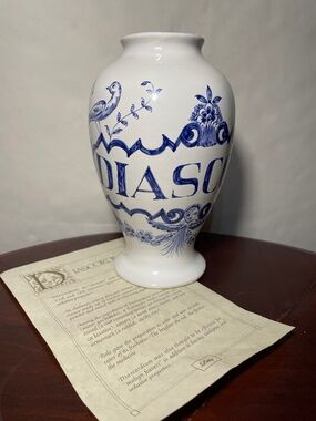 1989 Lilly Pharmaceutical "Diascord" Apothecary Jar Made in Portugal Very Nice